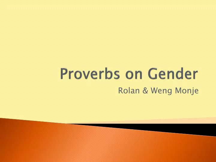 proverbs on gender