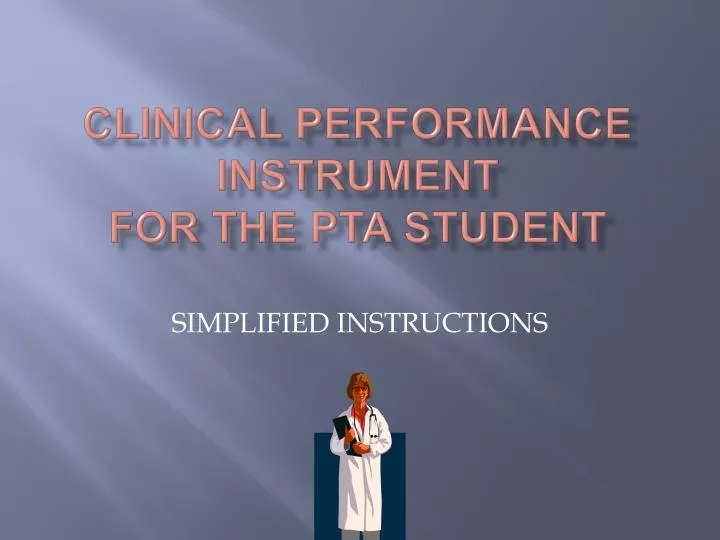 clinical performance instrument for the pta student
