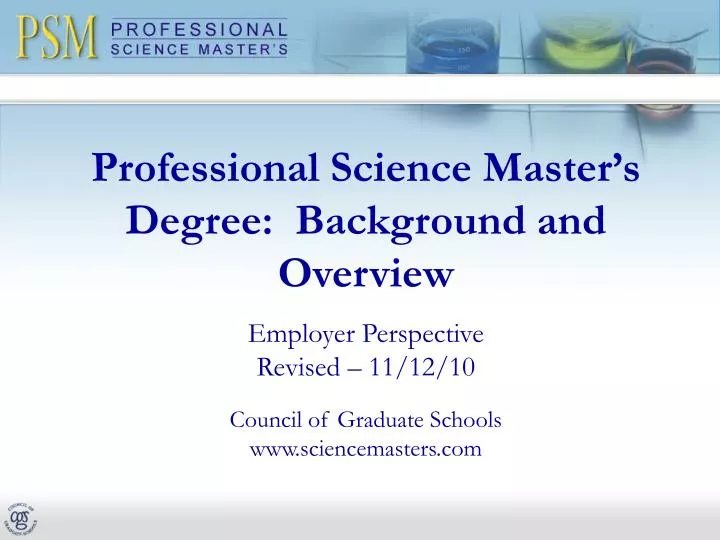 professional science master s degree background and overview