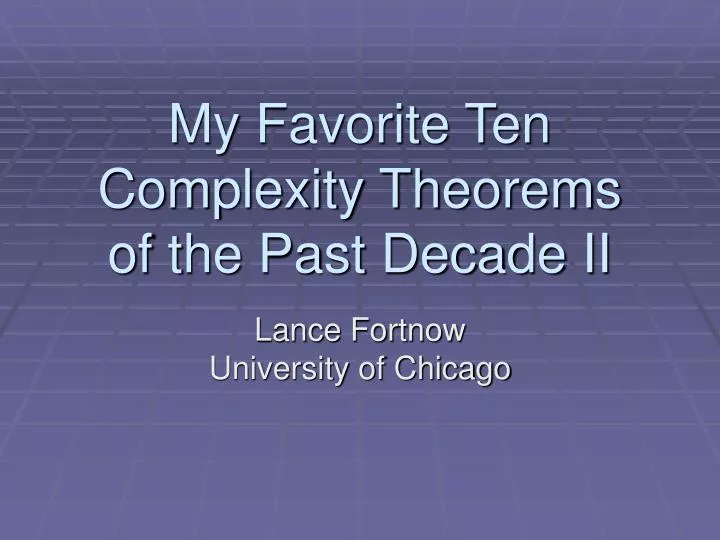 my favorite ten complexity theorems of the past decade ii