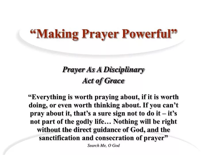 making prayer powerful