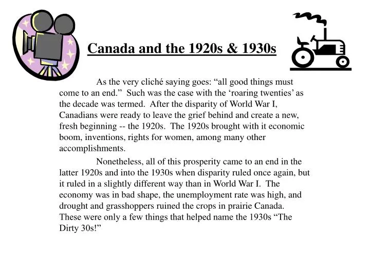 canada and the 1920s 1930s
