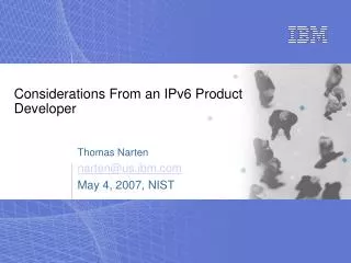 Considerations From an IPv6 Product Developer