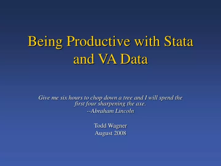 being productive with stata and va data