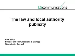 The law and local authority publicity