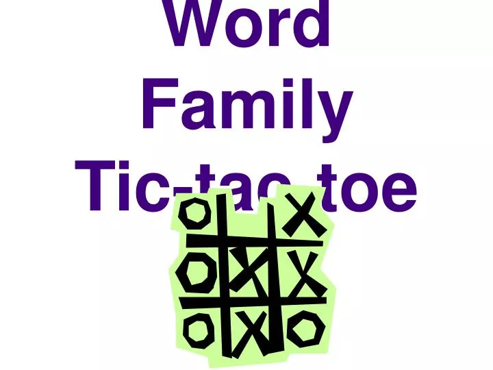 word family tic tac toe