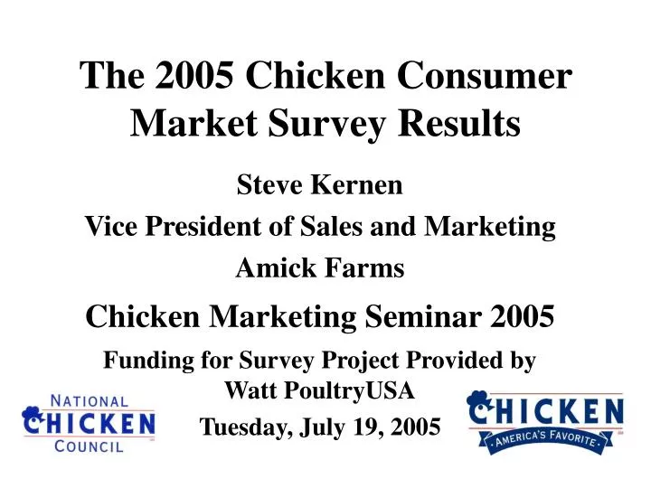 the 2005 chicken consumer market survey results