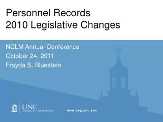 Personnel Records 2010 Legislative Changes