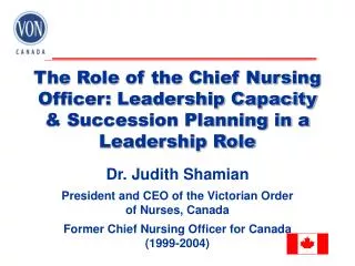 The Role of the Chief Nursing Officer: Leadership Capacity &amp; Succession Planning in a Leadership Role