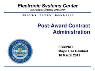 Post-Award Contract Administration