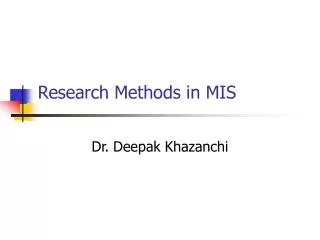 Research Methods in MIS