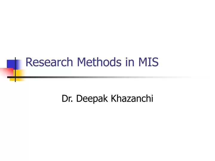 research methods in mis