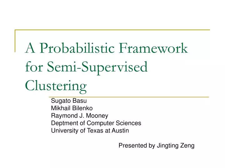 a probabilistic framework for semi supervised clustering