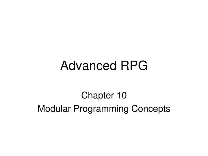 advanced rpg