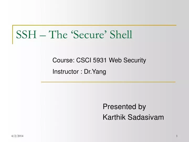 ssh the secure shell
