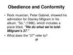 Obedience and Conformity - slide 1