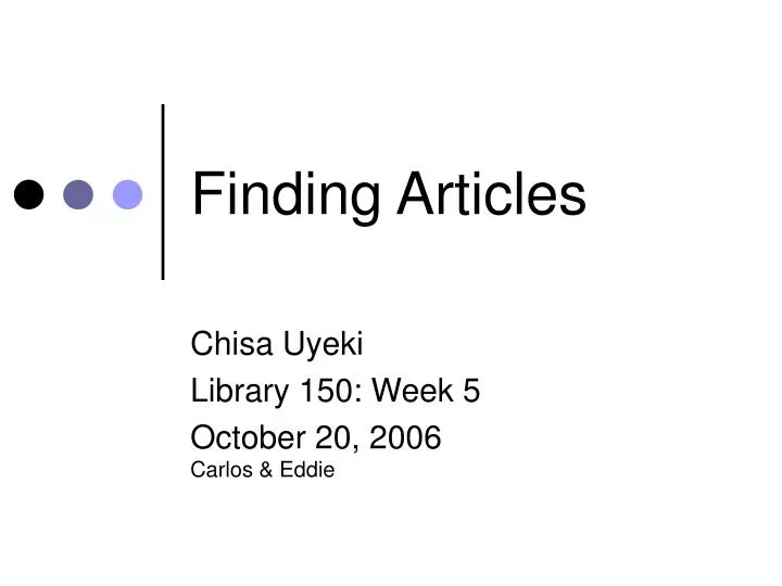 finding articles
