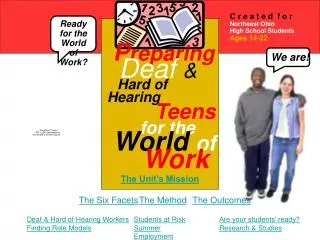 P reparing Deaf &amp; Hard of Hearing Teens for the World of Work