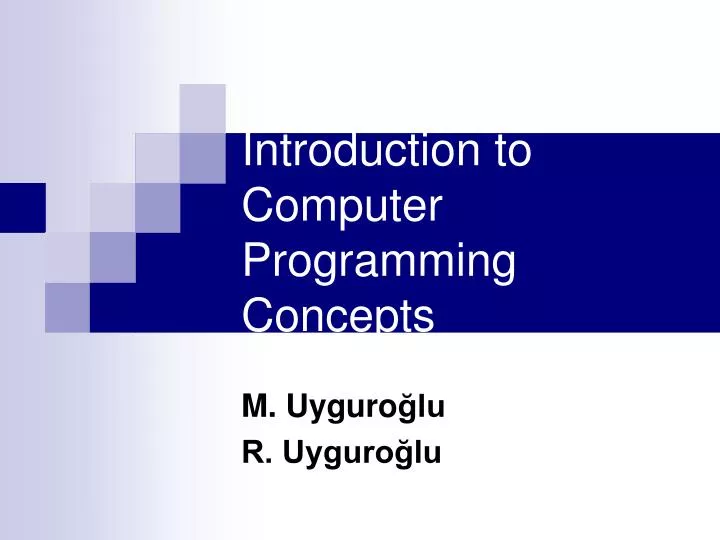 introduction to computer programming concepts