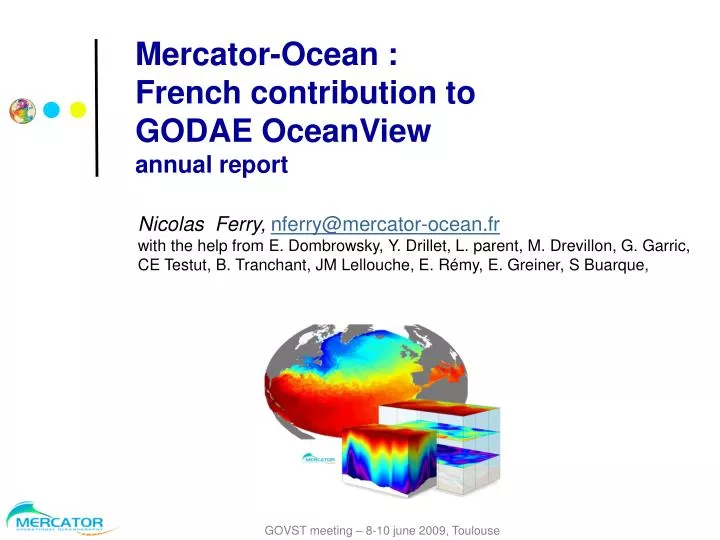 mercator ocean french contribution to godae oceanview annual report