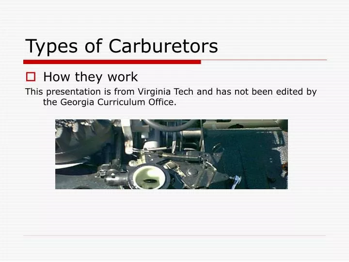 types of carburetors