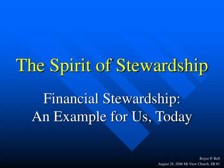 the spirit of stewardship