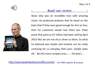 Read our FREE reports & reviews on iPad Video Lessons