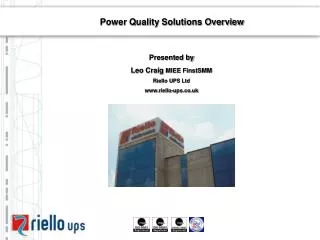 Power Quality Solutions Overview