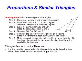 Proportions &amp; Similar Triangles