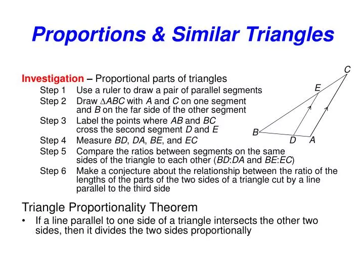 proportions similar triangles