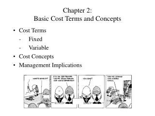 Chapter 2: Basic Cost Terms and Concepts
