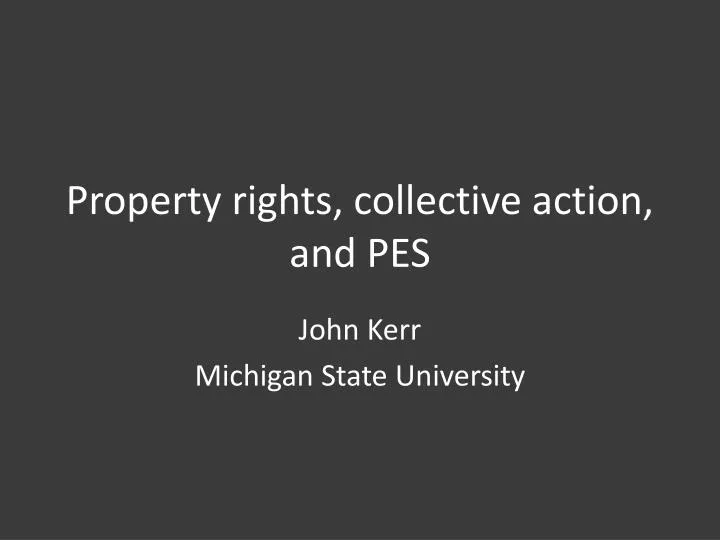property rights collective action and pes