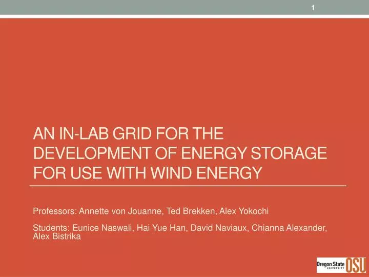 an in lab grid for the development of energy storage for use with wind energy