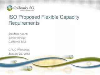ISO Proposed Flexible Capacity Requirements