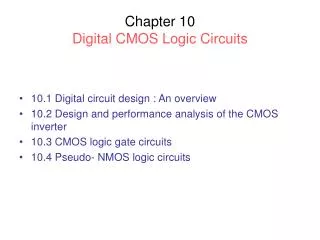 Chapter 10 Digital CMOS Logic Circuits