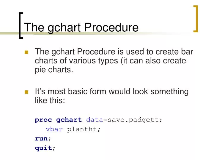 the gchart procedure
