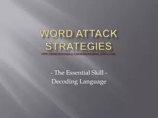 word attack strategies http www readinga z com more reading strat html