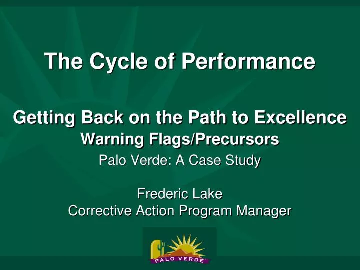 the cycle of performance getting back on the path to excellence warning flags precursors