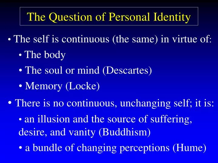 the question of personal identity