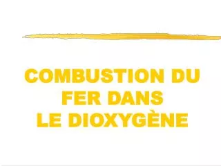 COMBUSTION DU FER DANS LE DIOXYGÈNE