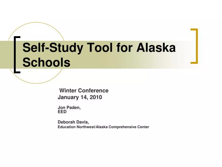 self study tool for alaska schools