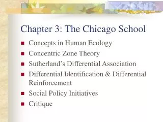 Chapter 3: The Chicago School
