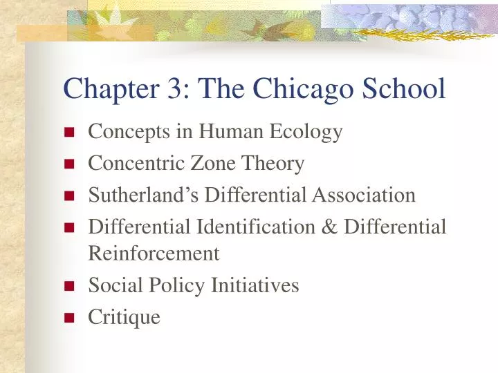 chapter 3 the chicago school