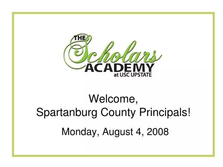 welcome spartanburg county principals