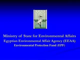 Ministry of State for Environmental Affairs Egyptian Environmental Affair Agency (EEAA) Environmental Protection Fund (E