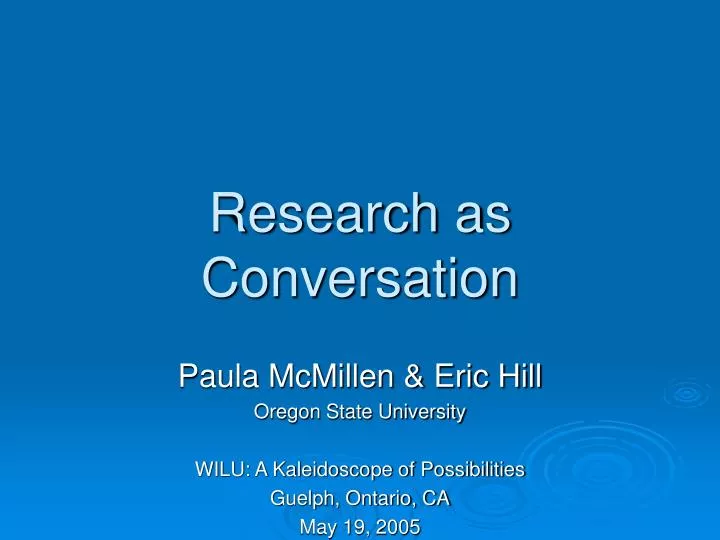 research as conversation
