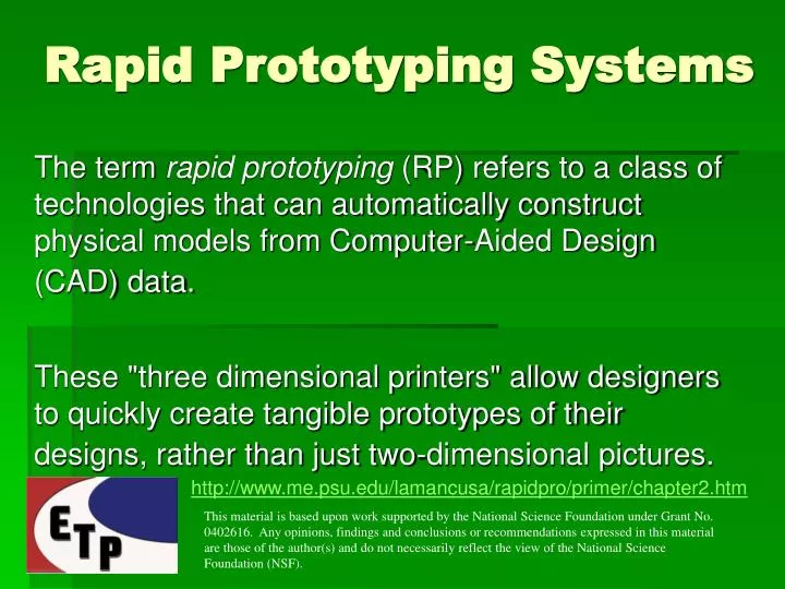 rapid prototyping systems