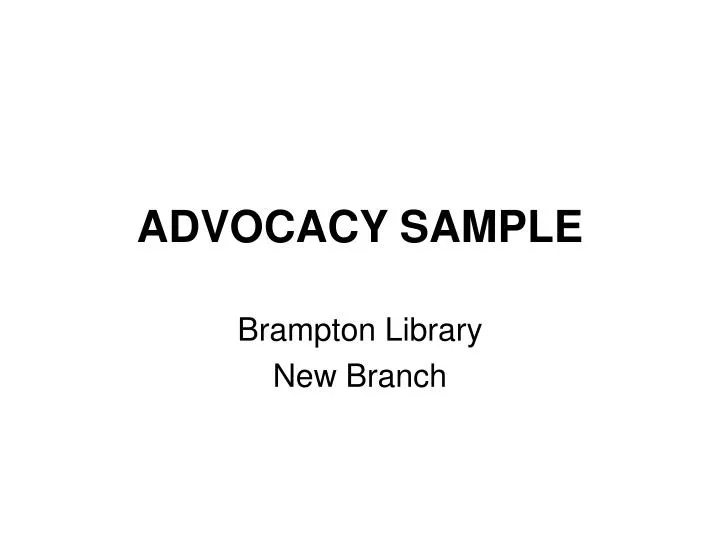 advocacy sample