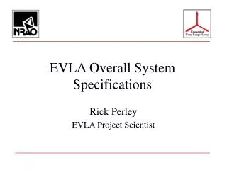 EVLA Overall System Specifications