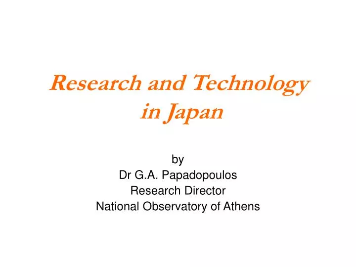 research and technology in japan